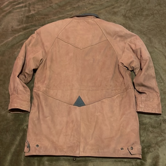 Vintage unisex Boundary Waters Genuine Brown and Green Leather Coat Size: M - Picture 6 of 11